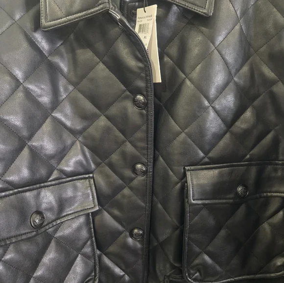 Nwt Bomber Leather Jacket Rebecca Minkoff XL - Picture 5 of 10